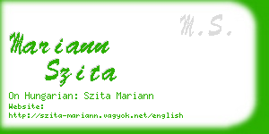 mariann szita business card